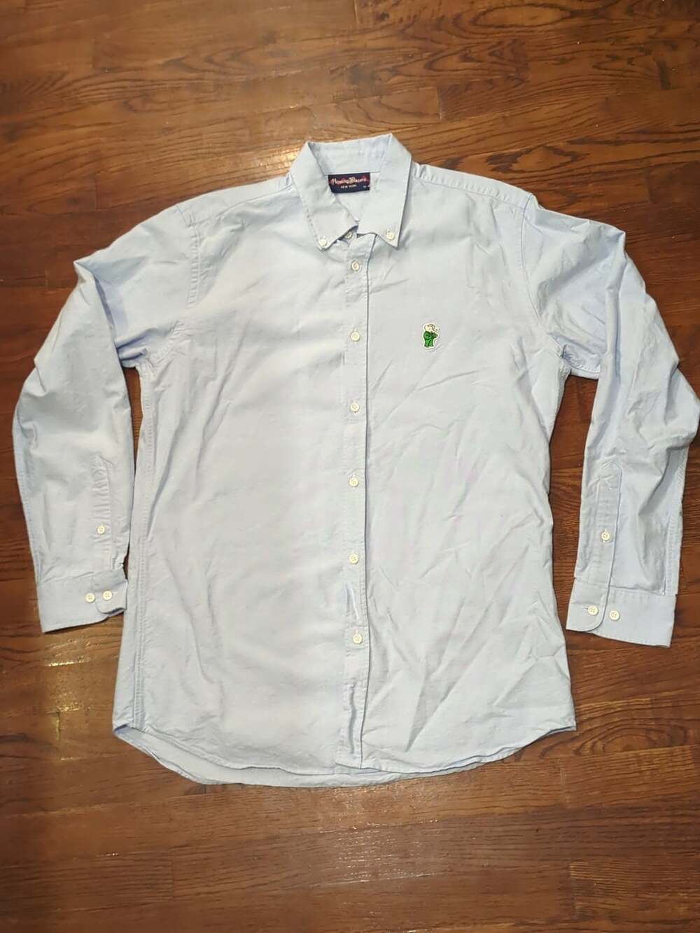 Rowing Blazers Oxford Shirt Size XL Light Blue Babar Elephant OCBD